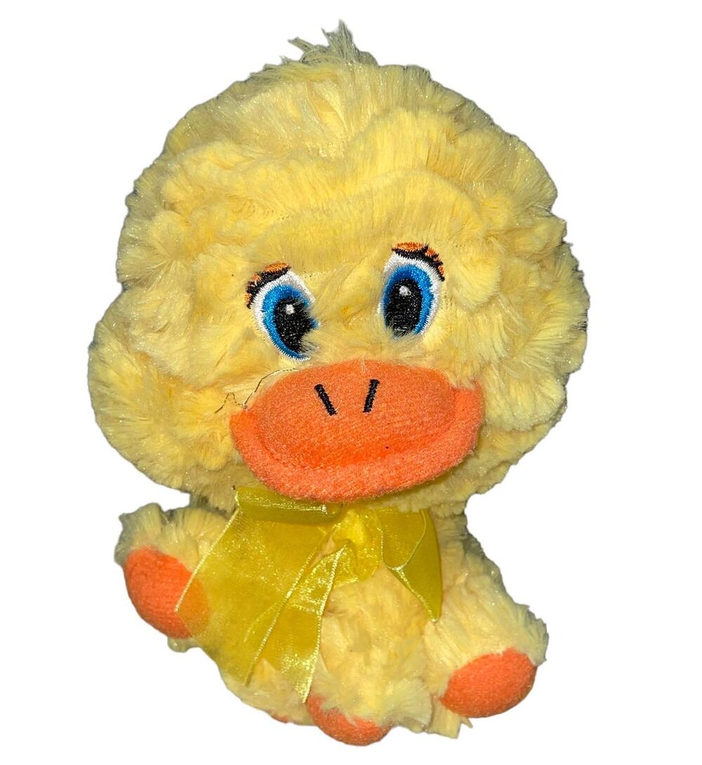 Walmart Plush Duck Ribbon Bow Yellow Baby Nursery Stuffed Animal Toy 8" Stitched